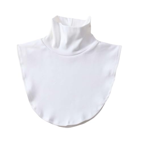 LIUZHIPENG Blusa de algodón con cuello alto falso, media parte superior, insertada, calentador de dickey, cuello alto falso, para mujeres y hombres, blanco, Talla única