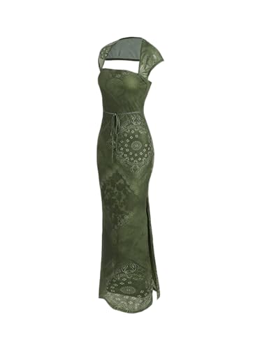 Amazon.com: CIDER Paisley Pattern Mesh Maxi Dress: Olive Green, L : Clothing, Shoes & Jewelry Amazon.com: CIDER Paisley Pattern Mesh Maxi Dress: Olive Green, L : Clothing, Shoes & Jewelry