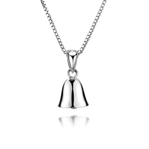 Collier ras du cou en argent 925 sterling pour femme avec pendentif cloche élégant