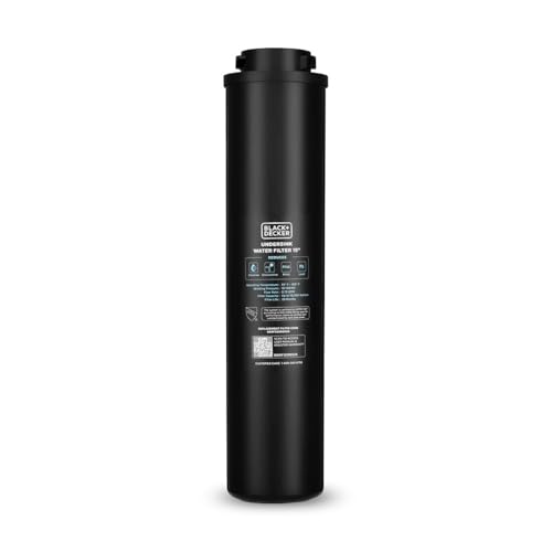 Image of BLACK+DECKER Undersink Replacement Filter Cartridge 15 inch | Efficient Filtration | 16,000 Gallons | NSF /ANSI 42 Certified | Removes Chlorine, Chloramine, Lead, PFAS, Bad Taste, Odor