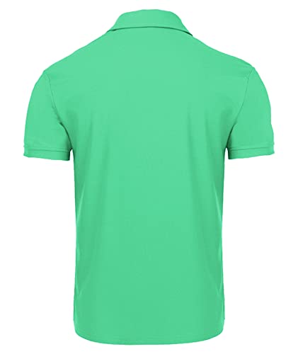 Little Beauty Polo Shirts For Men Summer Casual Short Sleeve Tennis Golf T-Shirt, Green M #TOP1