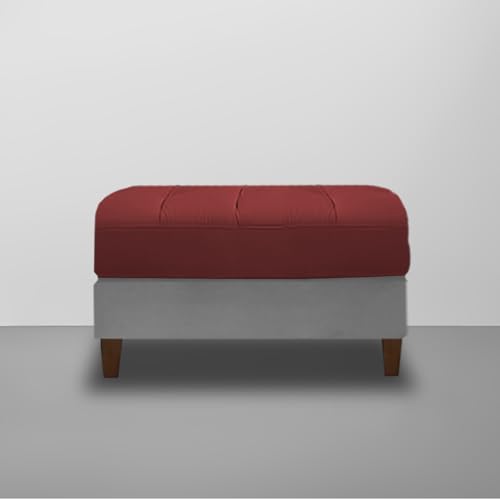 Image of Lezra LHS 4 Seater L Shape Sofa Set with Center Table for Living Room (Maroon Grey Fabric) Premium Fabric Sofa