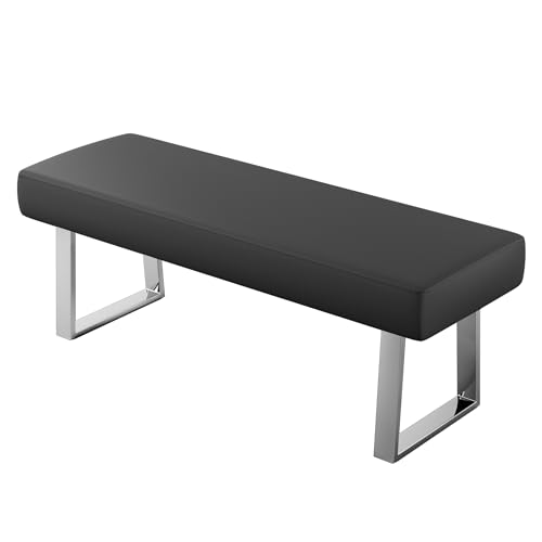 Image of JIEXI 55 inch Indoor PU Leather Upholstered Footstool Bench with Metal Legs