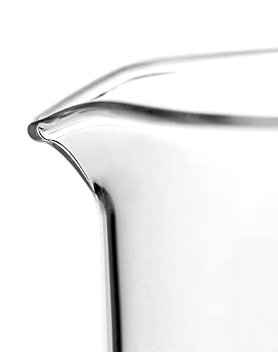 QWORK® 5 Pcs Graduated Borosilicate Glass Beaker 5ml 10ml 25ml 50ml 100ml Set for Science Lab Kitchen