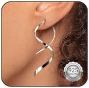 Gold/Silver Spiral Threader Earrings for Woman Trendy,18K Gold Pl...