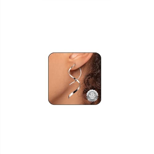 Gold/Silver Spiral Threader Earrings for Woman Trendy,18K Gold Pl...