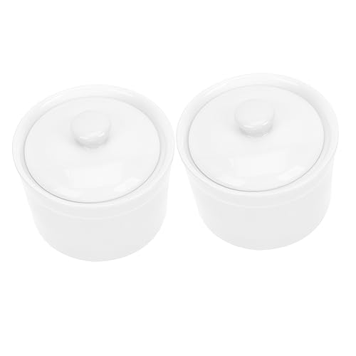 GRIRIW 2 piezas Tazones de Cerámica para con Tapa para Sopa Guisos y Postres