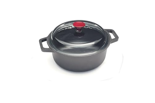 RISOLI Vinum Non-Stick Casserole Dish Diameter 24 cm with Glass Lid Recycled Cast Aluminium No Induction Made in Italy