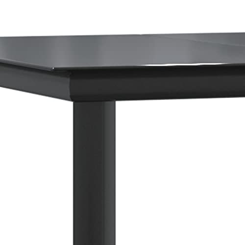 Ensemble à manger de jardin 5 pcs noir en acier pour petits et grands espaces