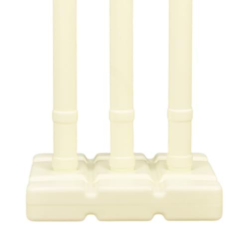 Image of DSC Plastic Cricket Stump Set with 3 Stumps, 2 Bails and 1 Base | Size: Mens | Color: White