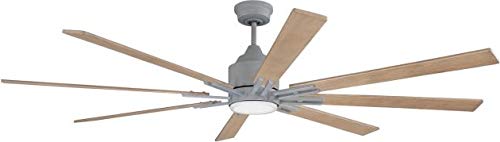 Craftmade FLE70AGV8 Fleming Industrial 70" Outdoor Ceiling Fan with LED Light Kit and Remote & Wall 