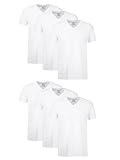 Hanes Mens Cotton, Moisture-wicking V-neck Tee Undershirts, Multiple Packs And Colors, White, Large US