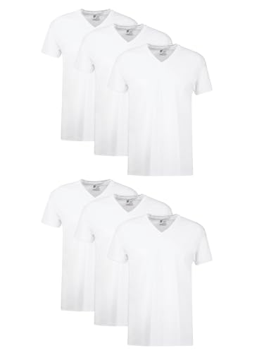Hanes Mens Cotton, Moisture-wicking V-neck Tee Undershirts, Multiple Packs And Colors, White, Large...