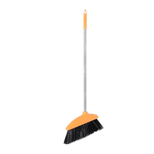MUCKLILY Soft Bristle Angle Broom with Long Handle Efficient Garbage Sweeping Tool for Home Kitchen Garage Outdoor Cleaning Heavy Duty Floor Broom for Quick Easy Cleaning