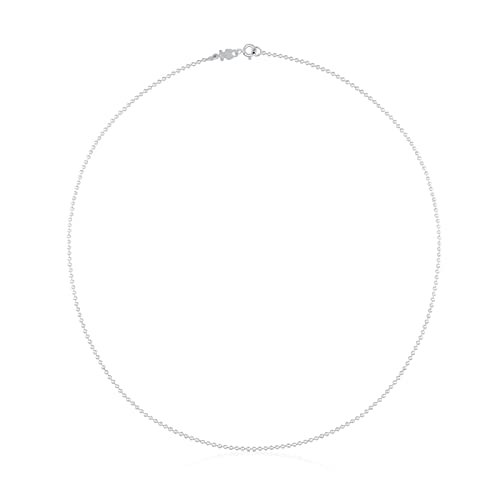 TOUS Gargantilla de Plata de Primera Ley para Mujer con Bolas de 1,8mm 50cm Intercaladas, Versátil y Atemporal, Colección Chain