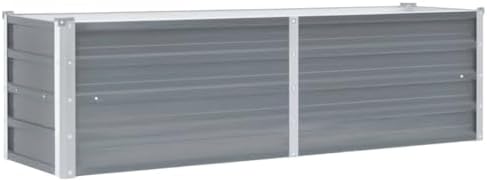 vidaXL Arriate de jardín de Acero galvanizado Gris 160x40x45 cm