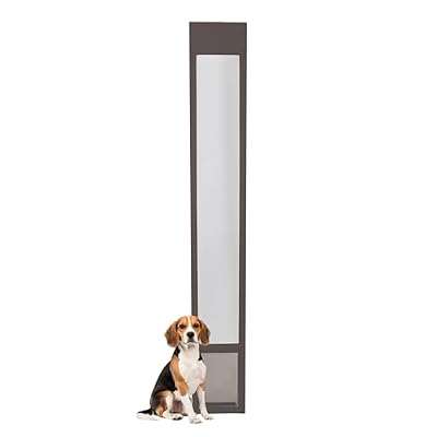 PetSafe 1-Piece Sliding Glass Pet Door for Dogs & Cats - Adjustable Height 75 7/8" to 81"- Medium, Bronze, No-Cut DIY Install, Aluminum Patio Panel Insert, Great for Renters or Seasonal Installation