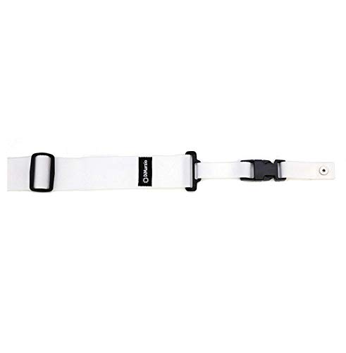 DiMarzio DD2200W 2 Inch Nylon ClipLock Guitar Strap White w/Bonus RIS Picks (x3) 663334000148