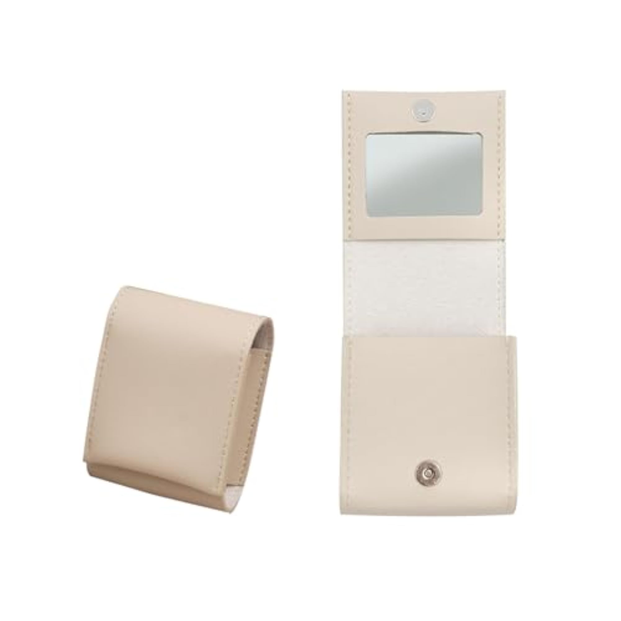 Handheld Lipstick Pouch Leather Case, Beige