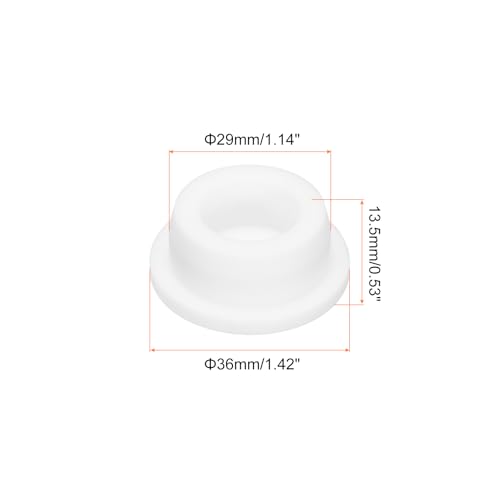 Image of MECCANIXITY High Temp Silicone Plug Mount Dia 29mm /1.14 Inch T Shaped Rubber Stopper Hole Plugs for Powder Coating Plating Waterproof Sealing Plugs White Pack of 1