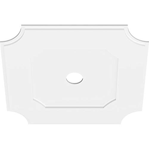 Image of Ekena Millwork CMP34LE-04000 Locke Architectural Grade PVC Contemporary Urethane Ceiling Medallions 34 inchOD x 4 inchID x 20 1 /4 inchC x 1 inchP
