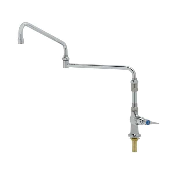 T&S Brass B-0319-03 Single Pantry Faucet, Special 24" Double-Joint Swing Nozzle, 4-5/8" Extension