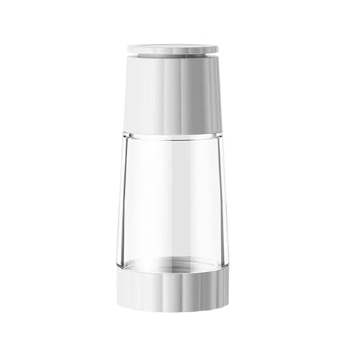 Molinillo de pimienta for el hogar, botella condimento sal marina Manual rotativa vidrio, 1 ud(White)