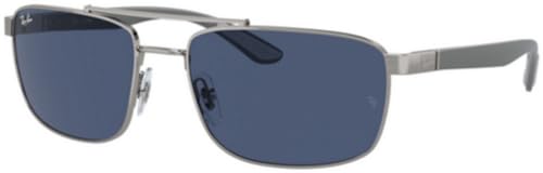 Ray-Ban RB3737 Sunglasses Bundle: RB 3737 004/80 Gunmetal/Dark Blue Policarbonate Standard and Universal Anti-slip Silicone Leash