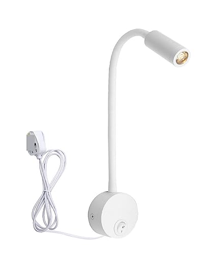 Foco de lámpara de pared flexible LED con interruptor para mesita de noche