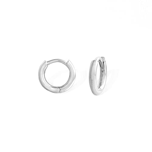 Boma Jewelry Sterling Silver 3/8 Inch Mini Huggie Hoop Earrings