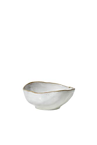 Serene Spaces Living Large Free-Form Edge Glazed Ceramic Bowl, Set of 4, Centerpiece for Vintage Weddings, Events, Measures 6