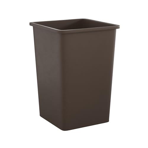 Image of Square Commercial Trash Can (Trash Can, Brown, 35 Gallon)