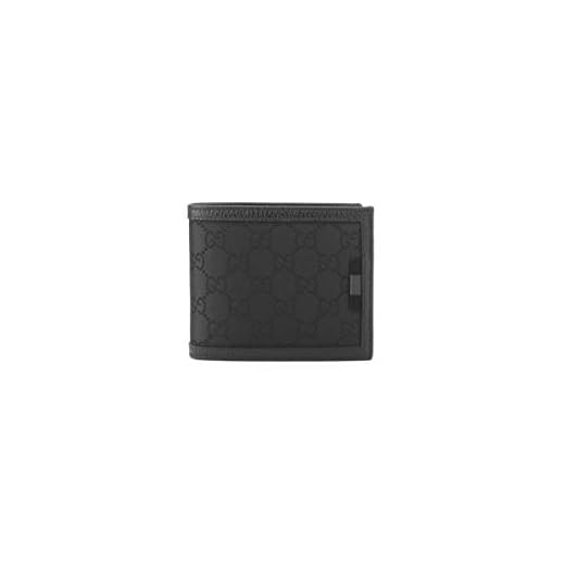 Gucci GG Original Canvas With Grained Leather Trim Bifold Wallet, Black