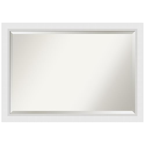 Amanti Art White Bathroom Mirror for Over Sink, 40x28 Vanity Wall Mirror