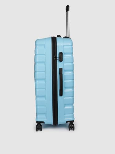 Image of Teakwood 76 CM Unisex Trolley Bag for Travel, Hard Cabin Trolley Large Travel Suitcase Bag, Lock System 360 Degree 8 Rotating Wheels (76 CM, Sky Blue)