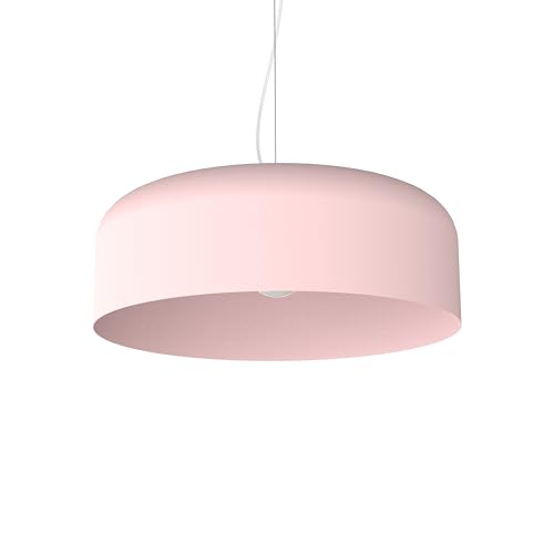 L+, Lampadario soggiorno a sospensione, in metallo, forma cilindrio, Lampadario cucina moderno, diametro 40cm - 50cm (colore rosa)