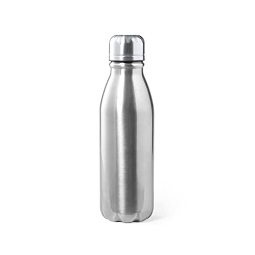 Botella de Agua Personalizada con Nombre, Logotipo o Imagen. Bidón de buena Capacidad 550ml. No es un termo. (ALUMINIO) Cover