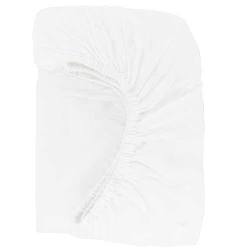 Image of Synrroe Fitted Muslin Crib Sheets, Stretchy Crib Bed Sheets for Babies 28" by 52", Super Soft and Comfortable 100% Cotton Bed Sheets Double Layers (White)