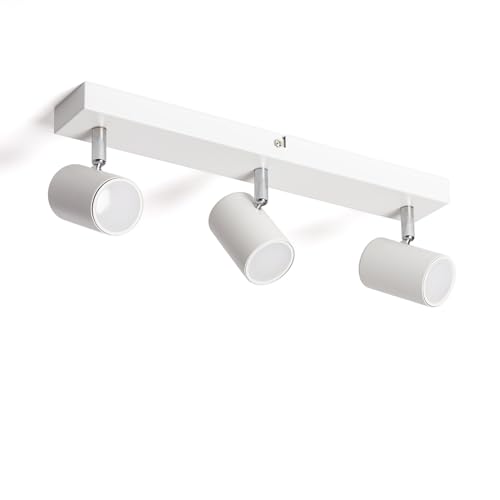 LEDKIA LIGHTING Lámpara de Techo Orientable Metal 3 Focos Wuedy Blanco