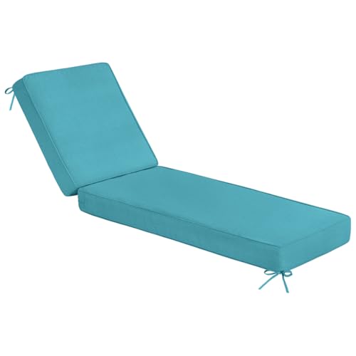 Sundale Outdoor Olefin Chaise Lounge Cushion, Water-Resistant Patio Lounge Chair