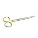Scissors Surgical 5.5 inches Curved Gold Plated Handle Tungsten Carbide Inserts Extra Sharp and Durable TeckMed