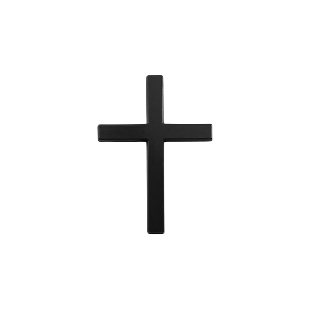 Sodeber Black Bk Adhesive Metal Crosses Decal 3D Badge For Vehicle Truck Car Exterior Decoration Unversal
