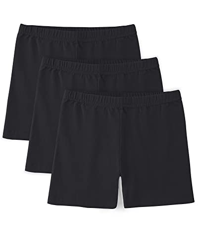BOOPH Girls Bike Shorts Cartwheel Dance Shorts for Kids Under Dress 9-10 Years Black 3 Pack