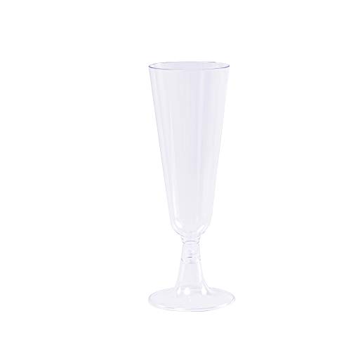 DecorFest Champagne Flutes (12-Pack) 5.5oz Disposable Clear Plastic Glasses for Mimosas, Bloody Mary's, Wine, Sodas, Cocktails, and More