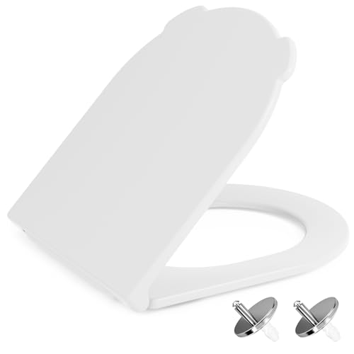 NeoArt Soft Close Toilet Seat – Durable, Environmentally Friendly Urea-Formaldehyde Resin & Fade-Resistant with Quick Release Design for Easy Clean, Universal Fit with Easy Top Fixing, D-Shape