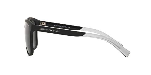 A|X ARMANI EXCHANGE Mens AX4049SF Low Bridge Fit Square Sunglasses, Matte Black/Grey, 57 mm4