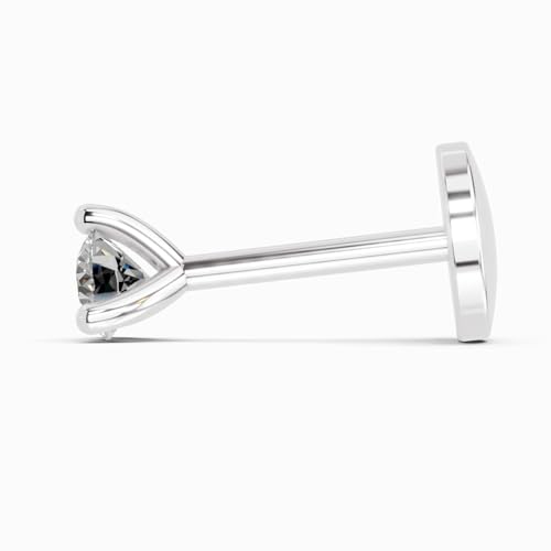 Image of Sparkles Lab Grown Diamond 0.03 Carat - 0.50 Carat Round Shape Solitaire Diamond Nose Pin for Women | 14K Gold IGI Certified FG VS Quality