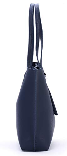 Image of Minimalist Clean Cut Pebbled Faux Leather Tote Womens Shoulder Handbag