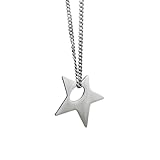 POYAMUSE Silver Star Pendant Necklace Y2K Trendy Jewelry for Women and Men, Creative Star Choker Necklace for Punk Accessories - Star&Hole
