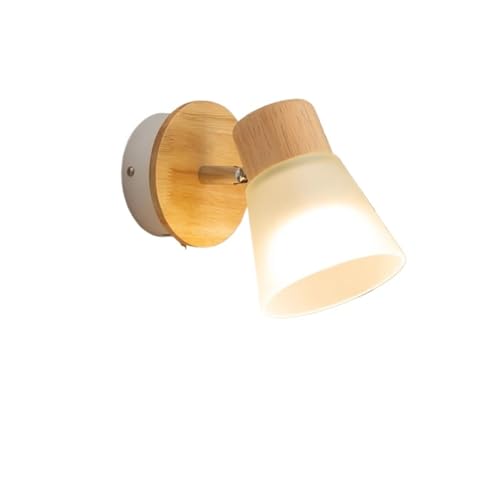Applique murale LED nordique en verre blanc naturel pour salon